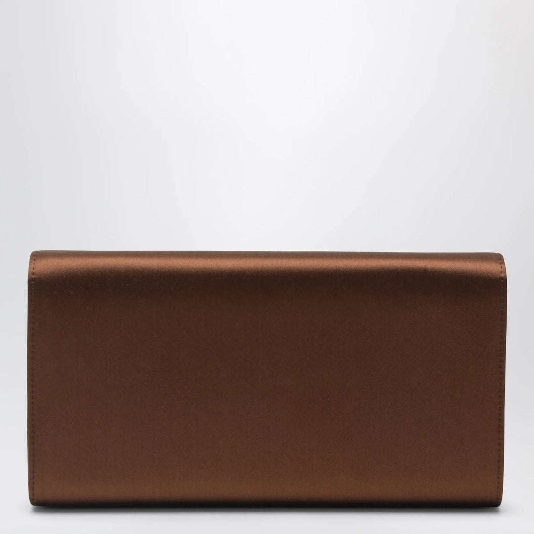 ROGER VIVIER - Efflorescence Clutch in satin Cacao Brand Apparel &amp; Accessories U