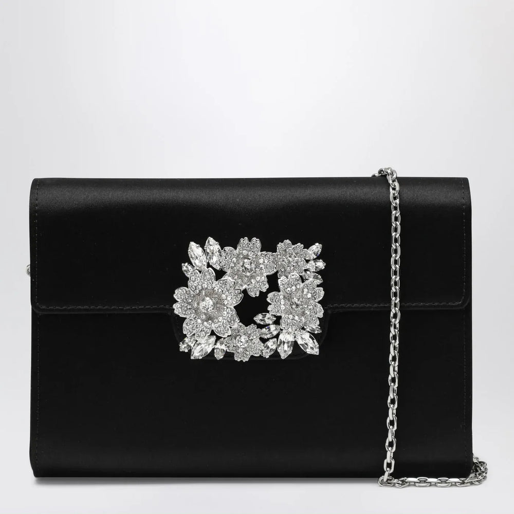 ROGER VIVIER - Efflorescence Mini Clutch black in satin Brand Apparel & Accessories TU