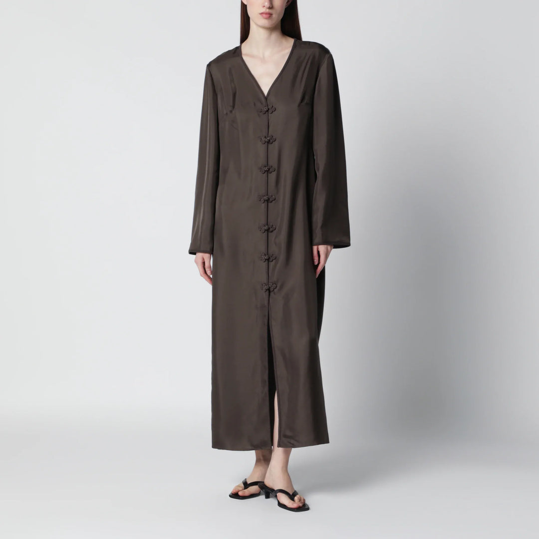 Róhe - Earth-tone silk dress with pankou closure Brand Apparel &amp; Accessories 36  FR