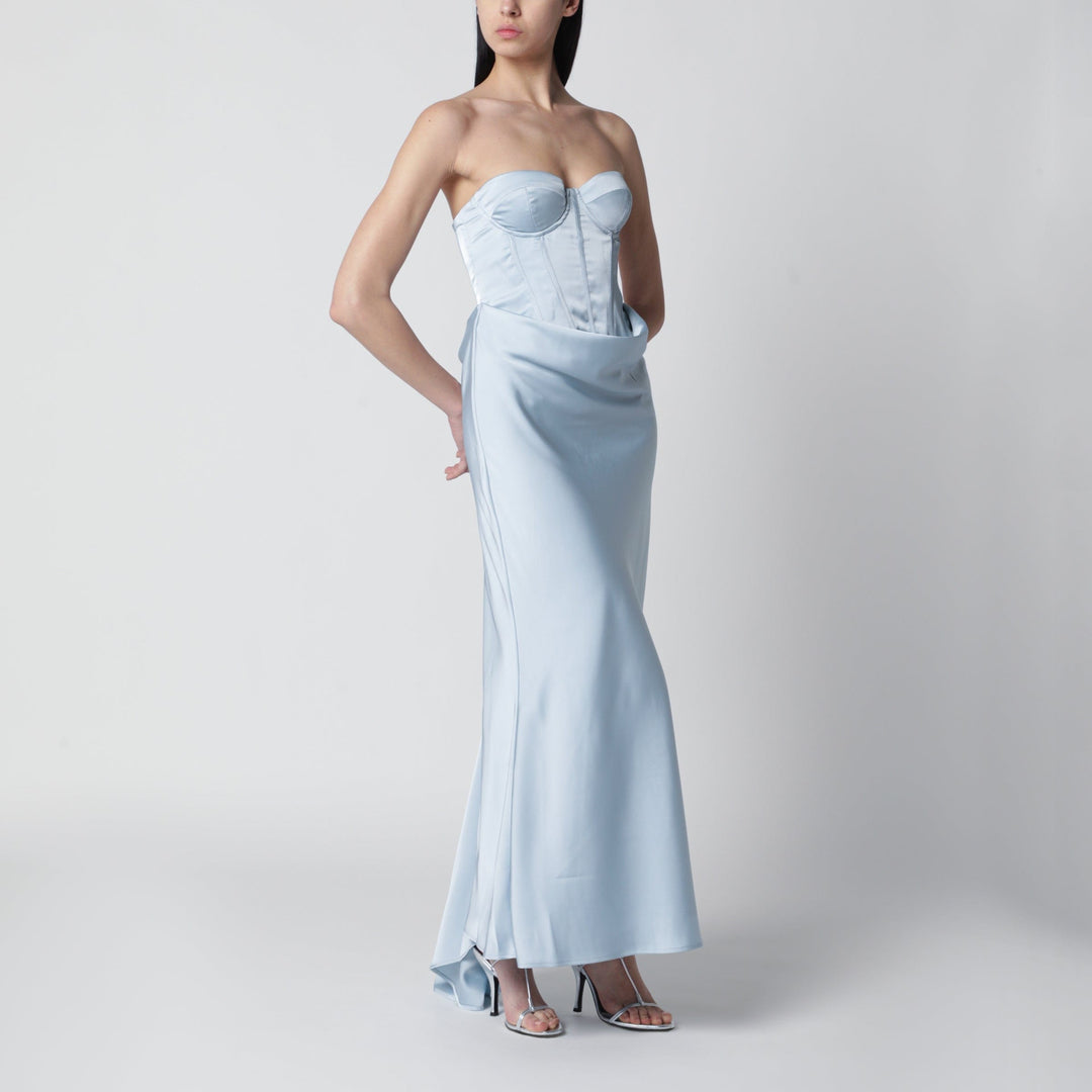 Apparel & Accessories ROTATE Birger Christensen - Strapless long corset satin dress in Plein Air Brand