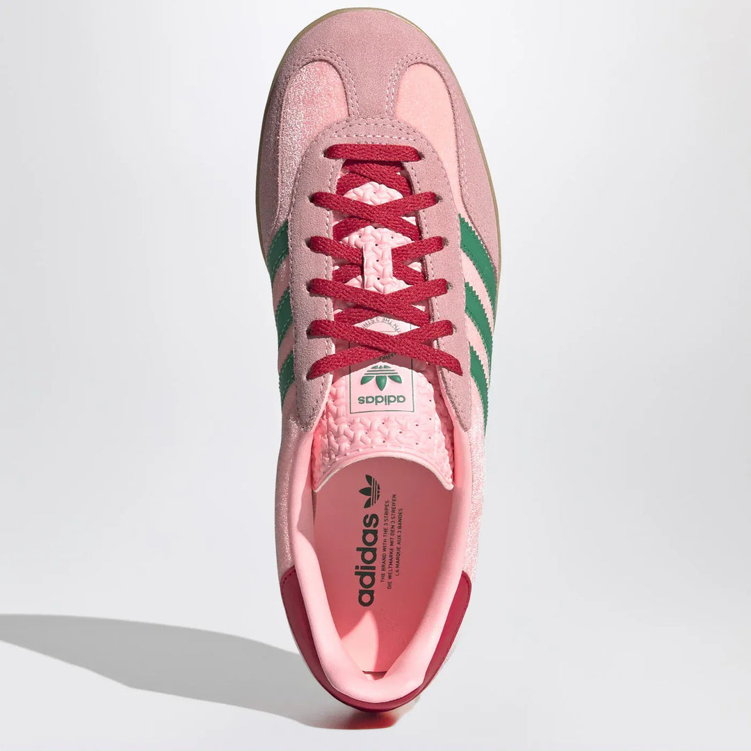 adidas Originals - Gazelle Indoor Court Green/Glow Pink/Gum velvet Sneakers Brand Apparel &amp; Accessories > Shoes 5,5 UK