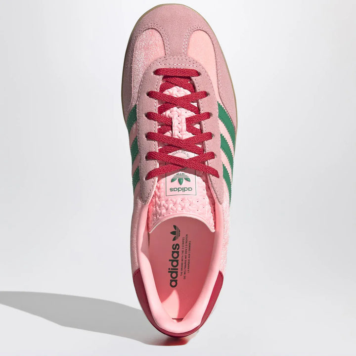 adidas Originals - Gazelle Indoor Court Green/Glow Pink/Gum velvet Sneakers Brand Apparel &amp; Accessories > Shoes 5,5 UK