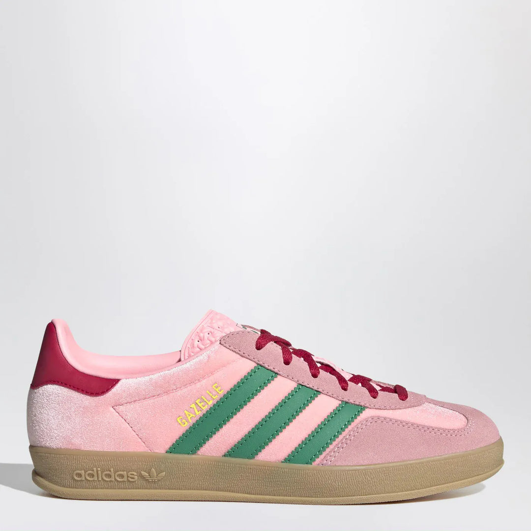 adidas Originals - Gazelle Indoor Court Green/Glow Pink/Gum velvet Sneakers Brand Apparel &amp; Accessories > Shoes 5,5 UK