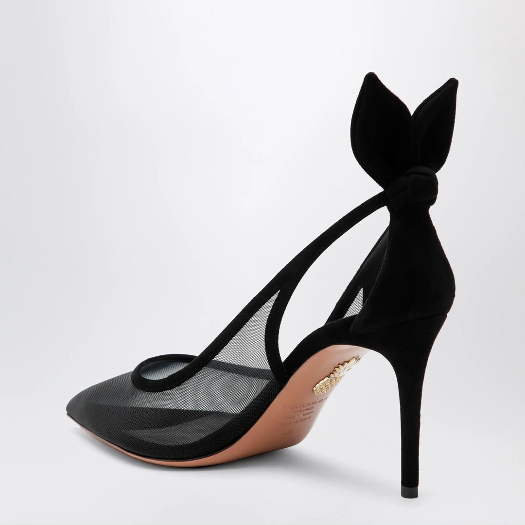 Aquazzura - Black bow-tie mesh pumps Brand Apparel &amp; Accessories > Shoes