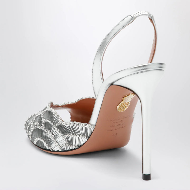 Aquazzura - Ce Soir silver sandals in nappa leather Brand Apparel &amp; Accessories > Shoes 39,5 IT