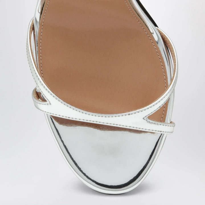 Aquazzura - Nuda 85 sandals in silver metallic leather Brand Apparel &amp; Accessories > Shoes