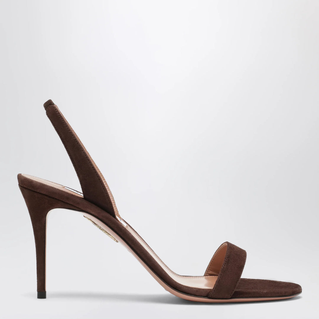 Aquazzura - So Nude mid-heel sandals in Espresso Brand Apparel &amp; Accessories > Shoes 36 IT