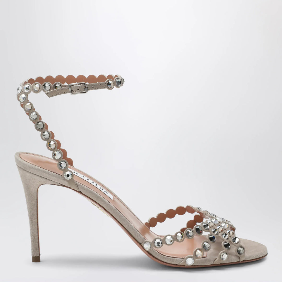 Aquazzura - Tequila crystal-embellished suede sandals Brand Apparel &amp; Accessories > Shoes 36 IT
