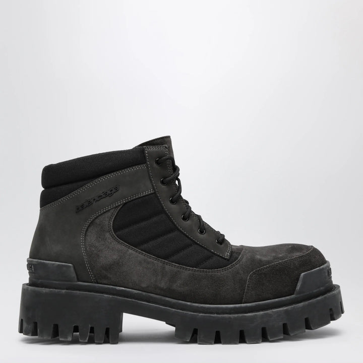 Balenciaga - Combat Strike low lace-up suede boots brown/black Brand Apparel &amp; Accessories > Shoes