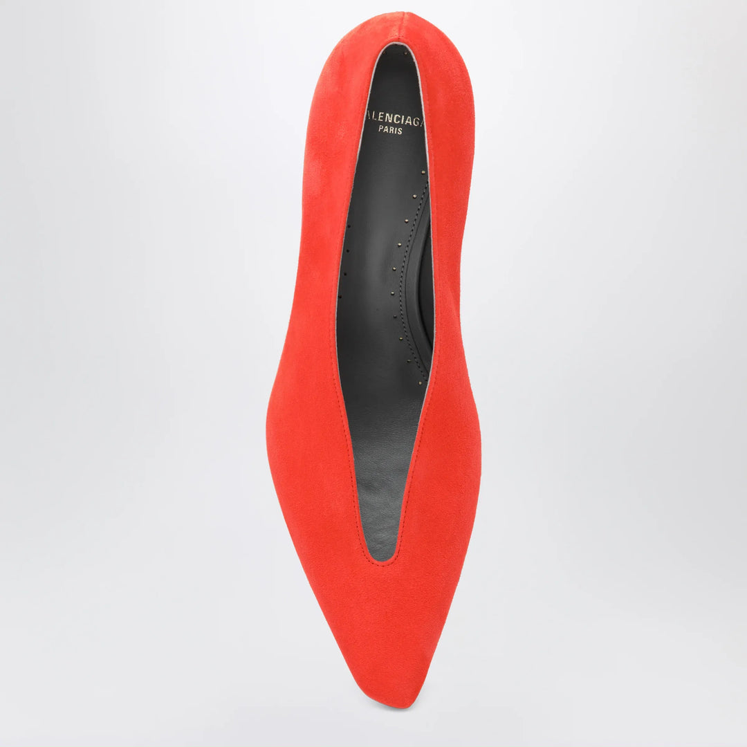 Balenciaga - Duchesse 90 mm suede goatskin pumps in tangerine Brand Apparel &amp; Accessories > Shoes