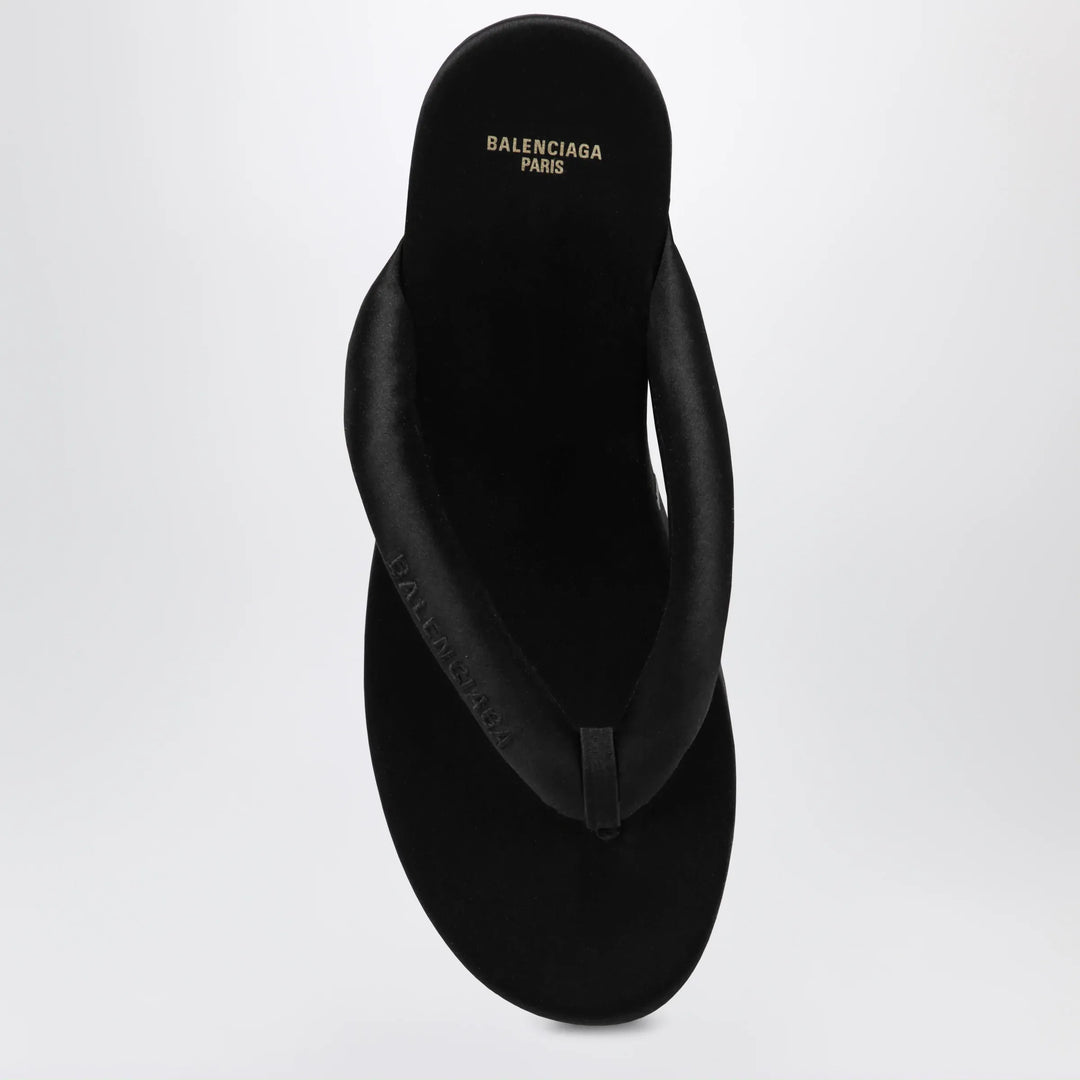 Balenciaga - Gaeta thong sandals in satin, black Brand Apparel &amp; Accessories > Shoes