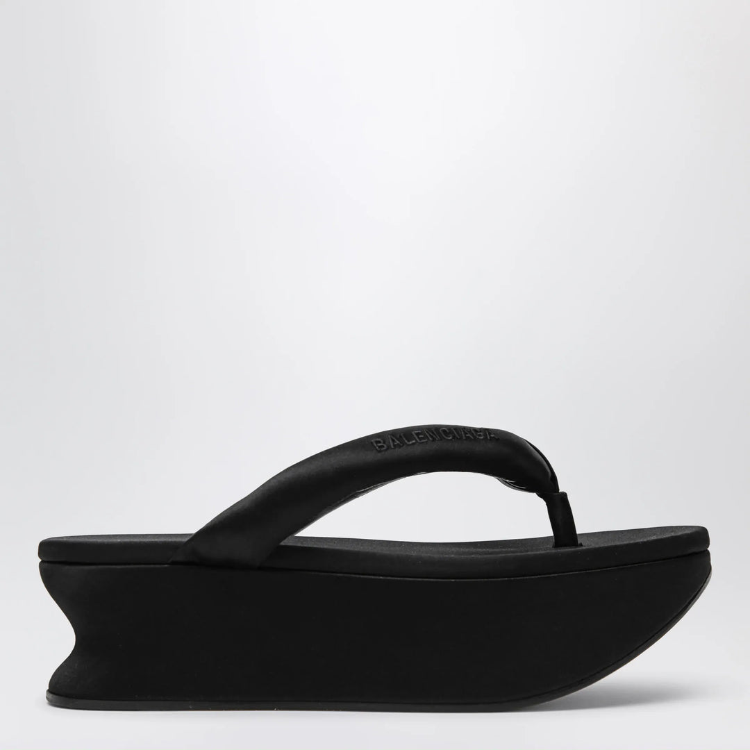 Balenciaga - Gaeta thong sandals in satin, black Brand Apparel &amp; Accessories > Shoes