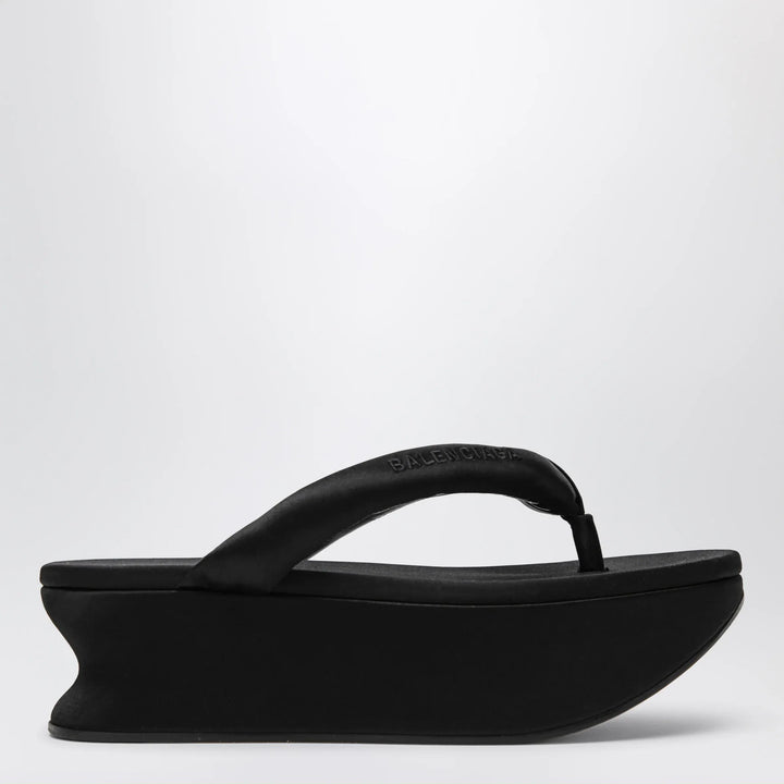 Balenciaga - Gaeta thong sandals in satin, black Brand Apparel &amp; Accessories > Shoes