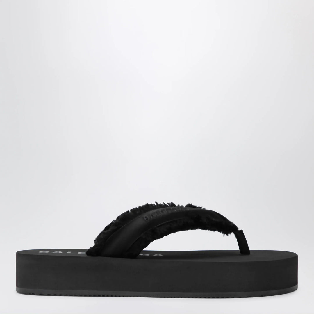 Balenciaga - Jet Lag thong sandals in black satin Brand Apparel &amp; Accessories > Shoes
