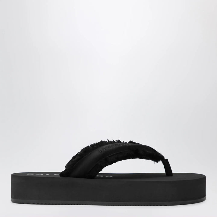 Balenciaga - Jet Lag thong sandals in black satin Brand Apparel &amp; Accessories > Shoes 37 IT