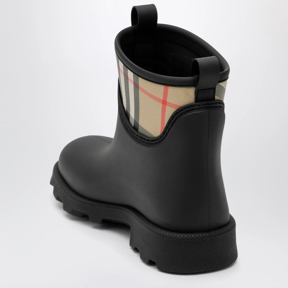 Burberry - Marsh Stamp rubber and nylon rain boots in black Brand Apparel & Accessories > Shoes