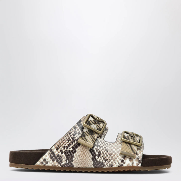 Burberry - Urchin sandals in leather with python print Brand Apparel &amp; Accessories > Shoes