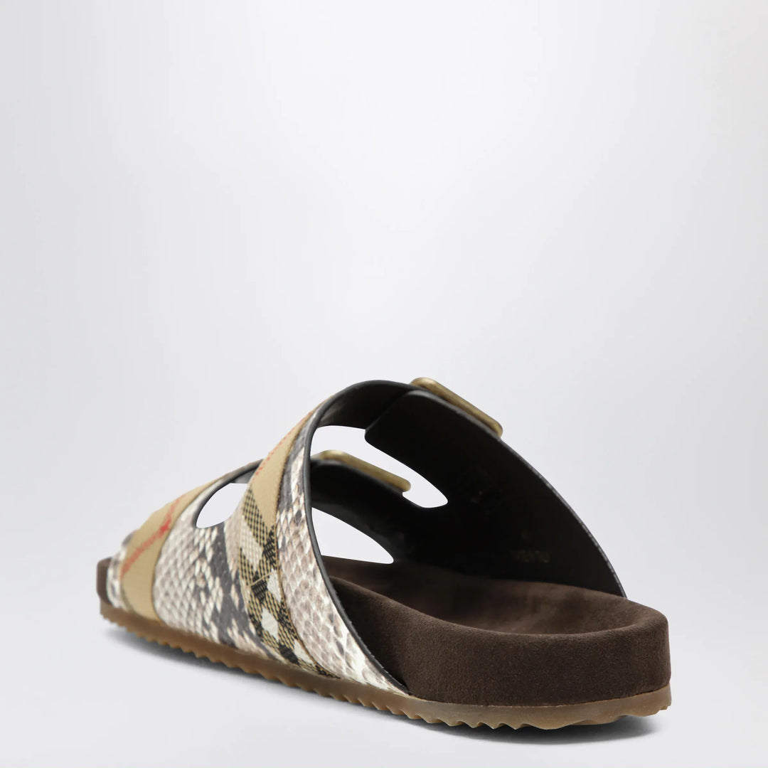 Burberry - Urchin sandals in leather with python print Brand Apparel &amp; Accessories > Shoes