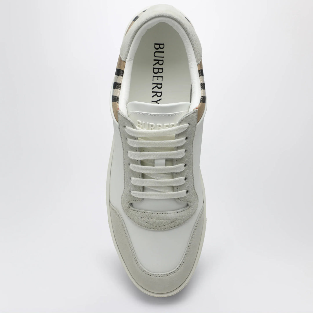 Burberry - White and Check leather sneakers Brand Apparel &amp; Accessories > Shoes