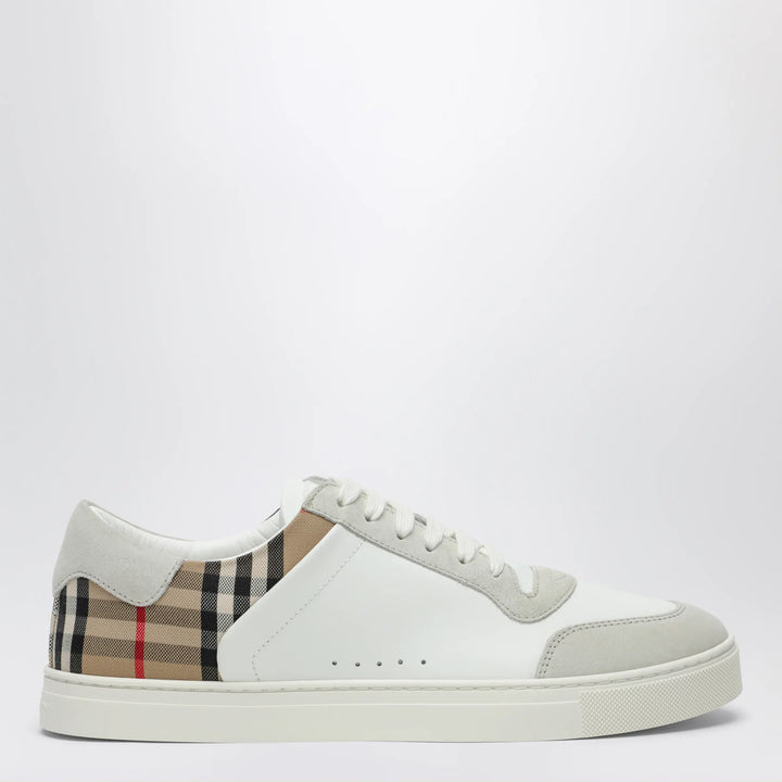 Burberry - White and Check leather sneakers Brand Apparel &amp; Accessories > Shoes 40 IT
