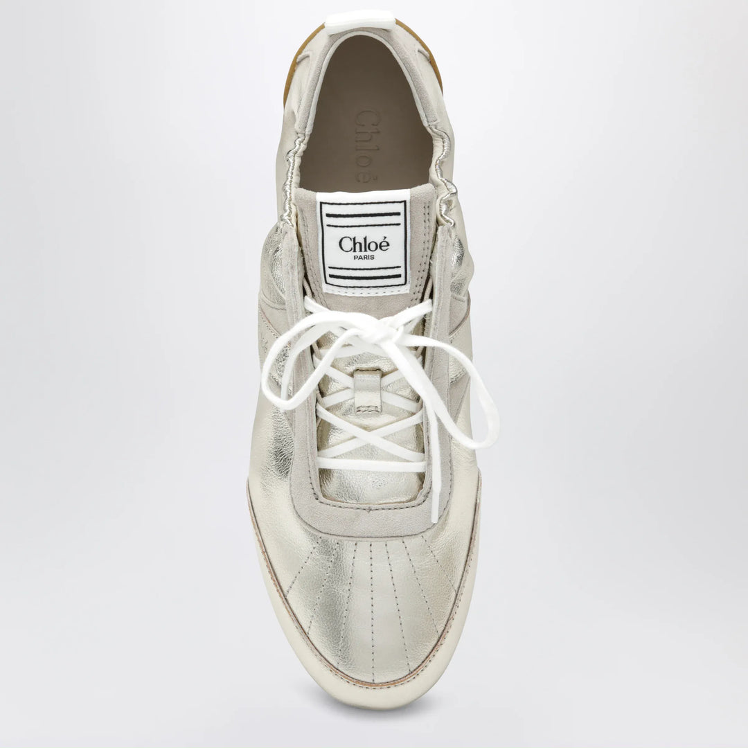 Chloé - Chloé Kick Sneakers in Palladium Metallic Finish Brand Apparel &amp; Accessories > Shoes