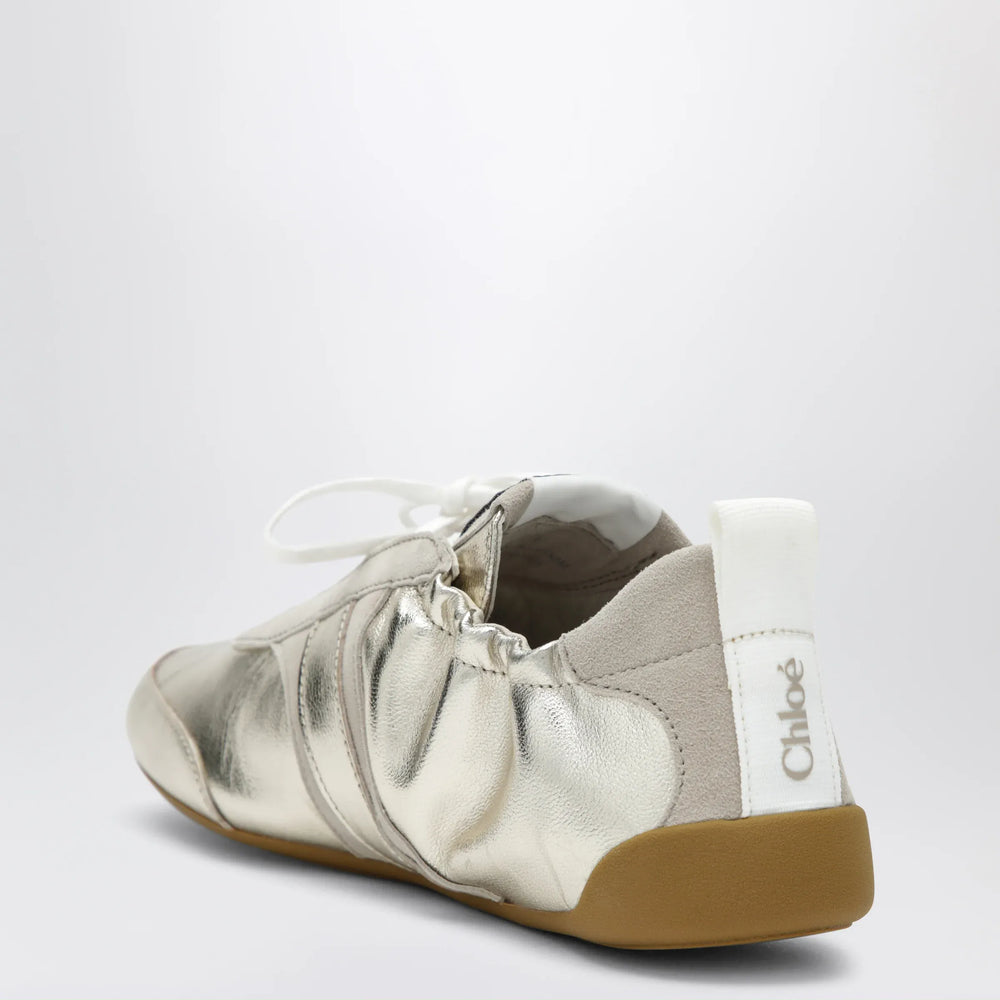 Chloé - Chloé Kick Sneakers in Palladium Metallic Finish Brand Apparel & Accessories > Shoes