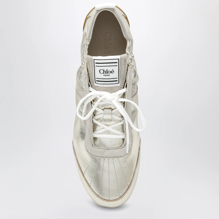 Chloé - Chloé Kick Sneakers in Palladium Metallic Finish Brand Apparel &amp; Accessories > Shoes