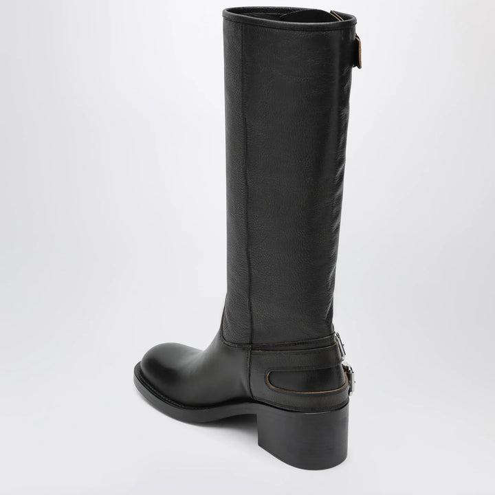 Chloé - Dakota knee-high biker boots in black leather Brand Apparel &amp; Accessories > Shoes