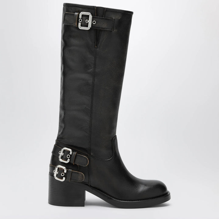 Chloé - Dakota knee-high biker boots in black leather Brand Apparel &amp; Accessories > Shoes 36 IT