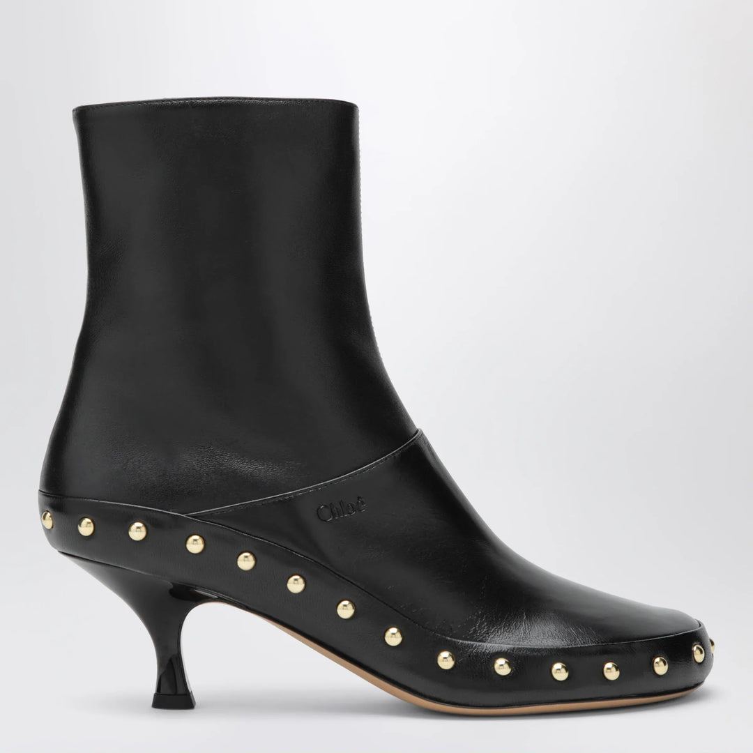 Chloé - Junie hammered leather ankle boots in black Brand Apparel &amp; Accessories > Shoes 36 IT