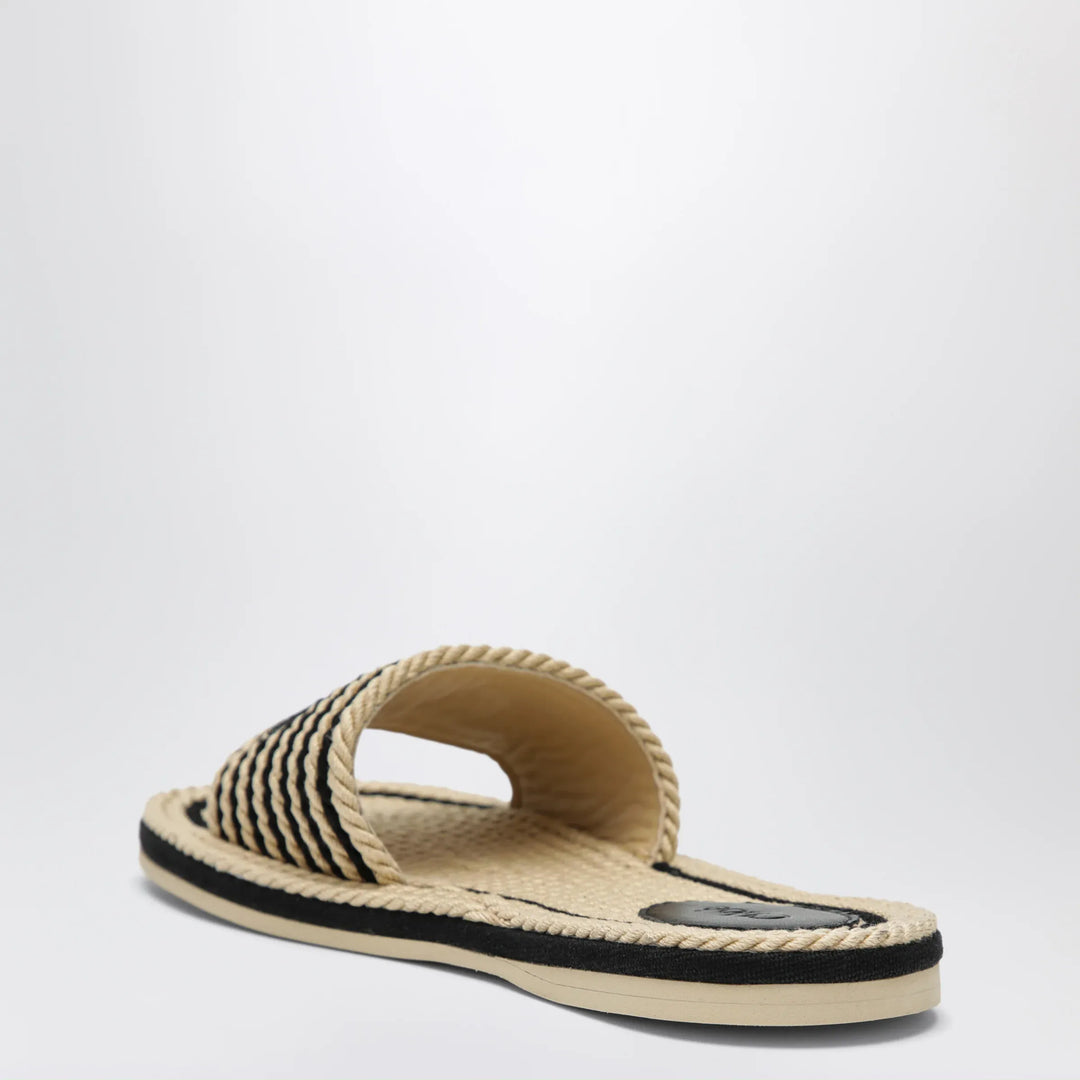 Chloé - Sand mules in hand-braided recycled rope, black Brand Apparel &amp; Accessories > Shoes