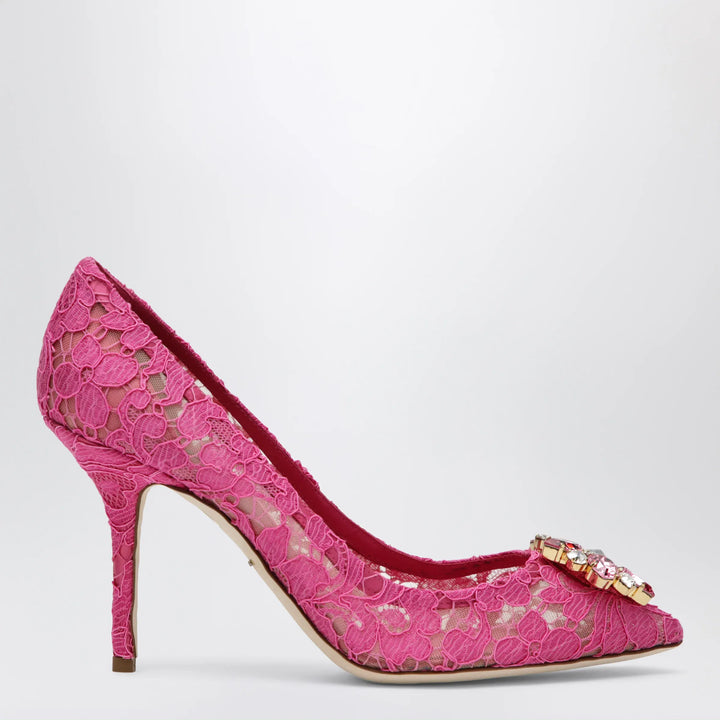 Dolce&amp;Gabbana - Bellucci lace pumps with crystals in fuchsia Brand Apparel &amp; Accessories > Shoes 36 IT