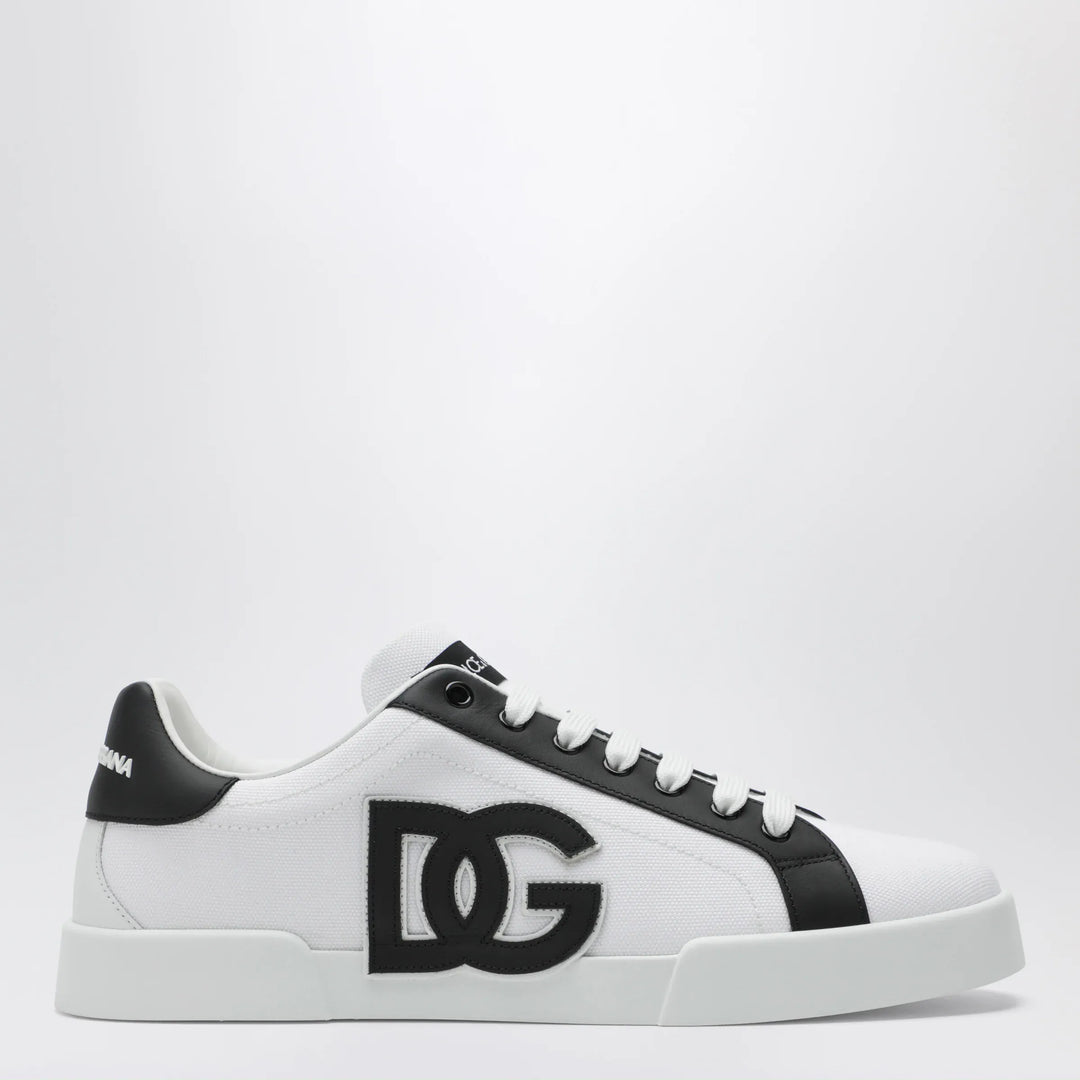 Dolce&amp;Gabbana - Portofino Light Strobel Sneakers in canvas and white/black leather Brand Apparel &amp; Accessories > Shoes 42,5 IT