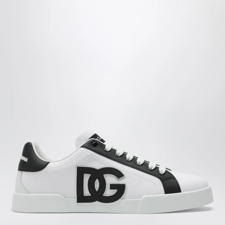 Dolce&amp;Gabbana - Portofino Light Strobel Sneakers in canvas and white/black leather Brand Apparel &amp; Accessories > Shoes 42,5 IT
