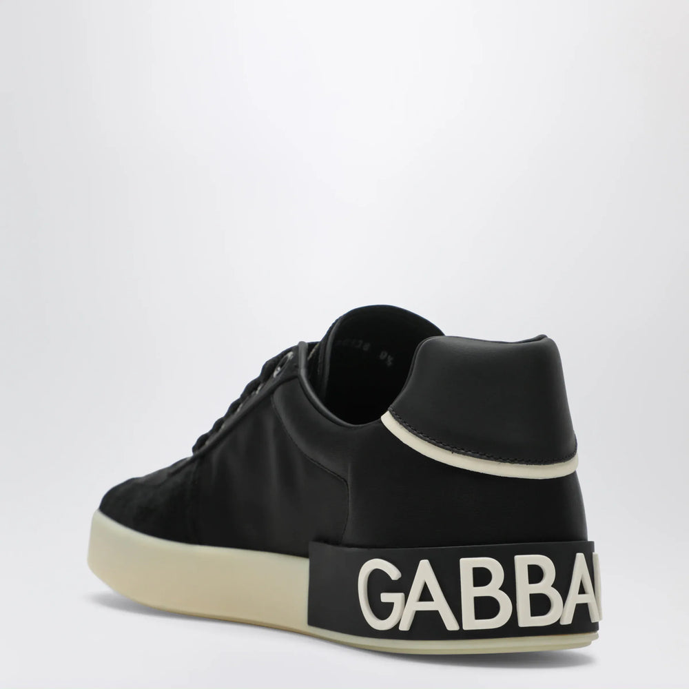 Dolce&Gabbana - Portofino panelled sneakers in black leather Brand Apparel & Accessories > Shoes