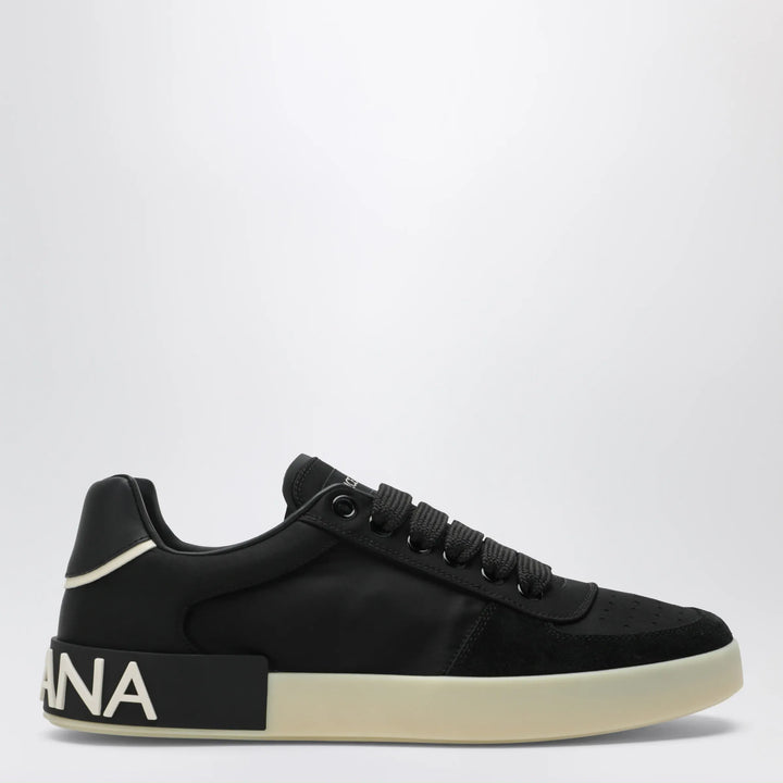 Dolce&amp;Gabbana - Portofino panelled sneakers in black leather Brand Apparel &amp; Accessories > Shoes 42 IT
