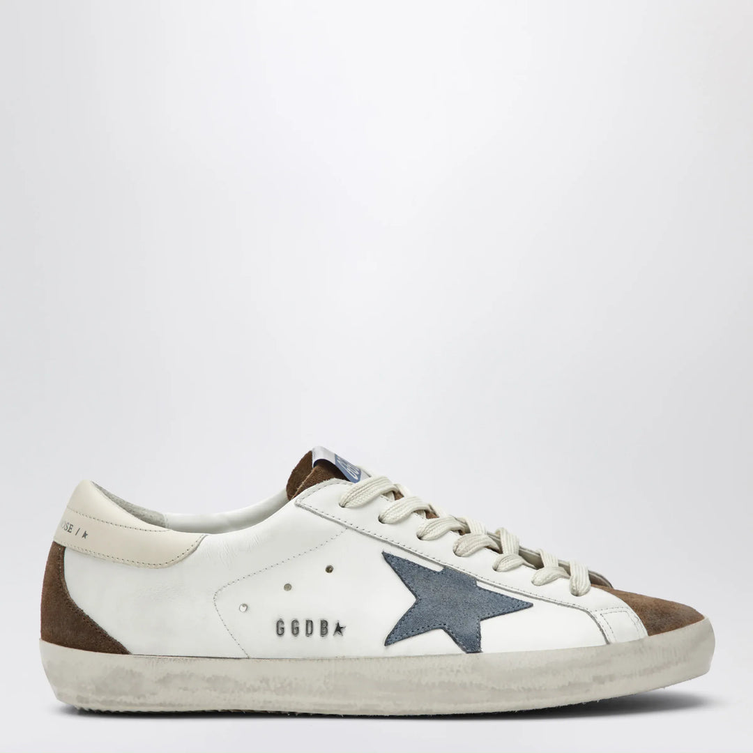 Golden Goose - Golden Goose Super-Star sneakers in white/brown/denim blue/cream Brand Apparel &amp; Accessories > Shoes