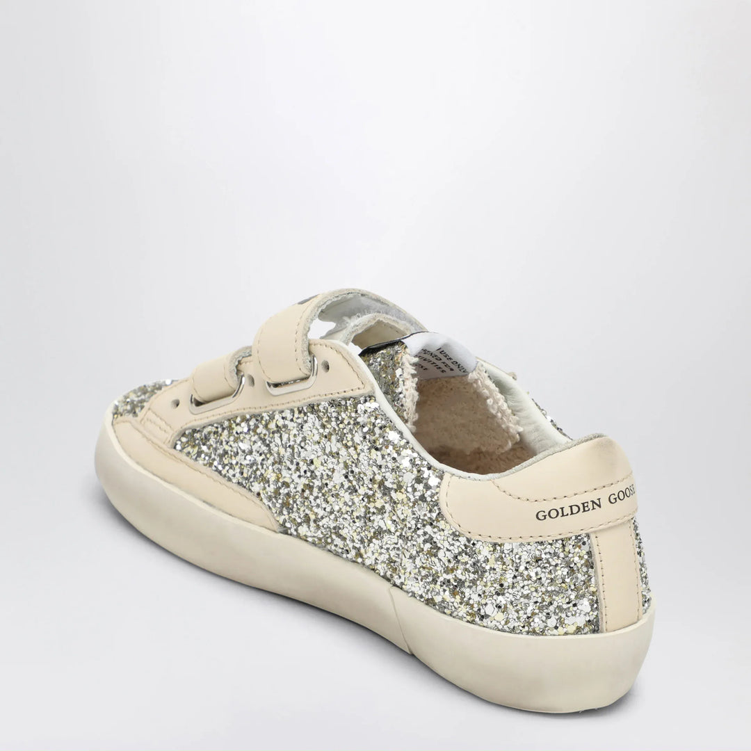 Golden Goose - Old School Sneakers in platinum/cream glitter Brand Apparel &amp; Accessories > Shoes