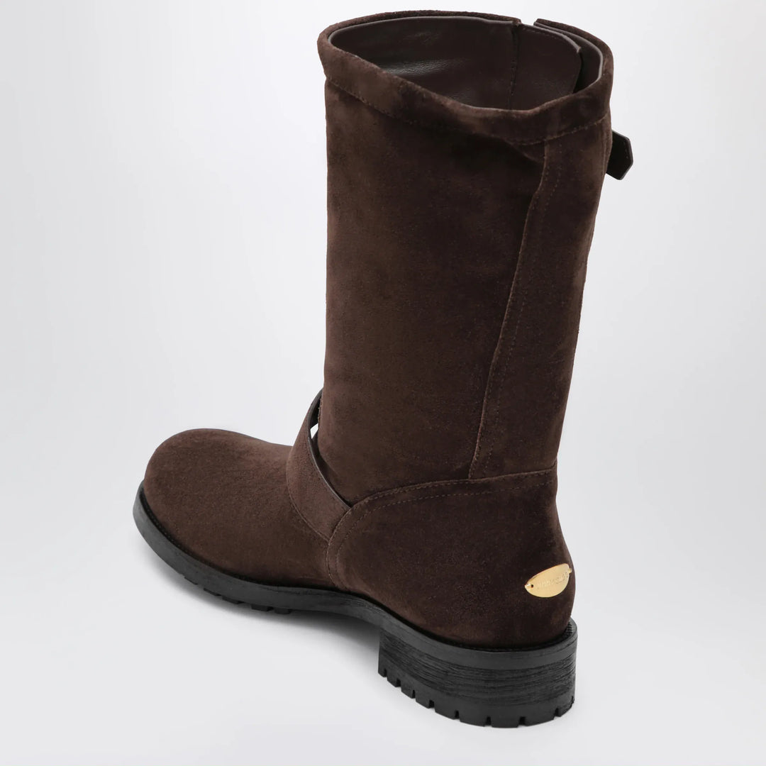 Jimmy Choo - Chocolate suede biker boots Brand Apparel &amp; Accessories > Shoes