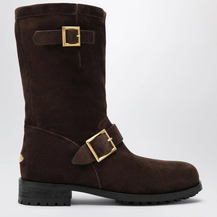 Jimmy Choo - Chocolate suede biker boots Brand Apparel &amp; Accessories > Shoes