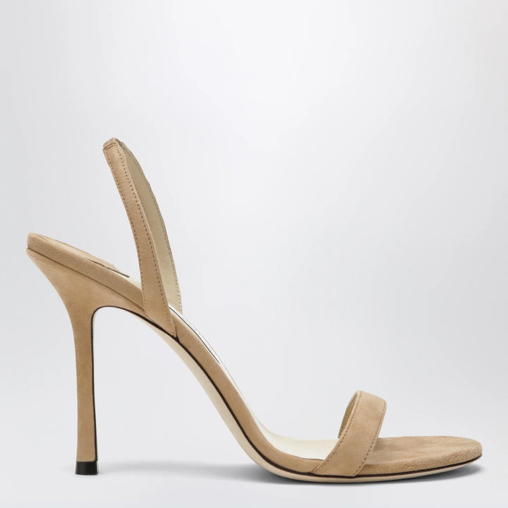 Jimmy Choo - Jenn 100 beige suede sandals Brand Apparel &amp; Accessories > Shoes 36 IT