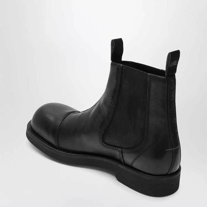MM6 Maison Margiela - Black leather Chelsea Biker boots Brand Apparel &amp; Accessories > Shoes