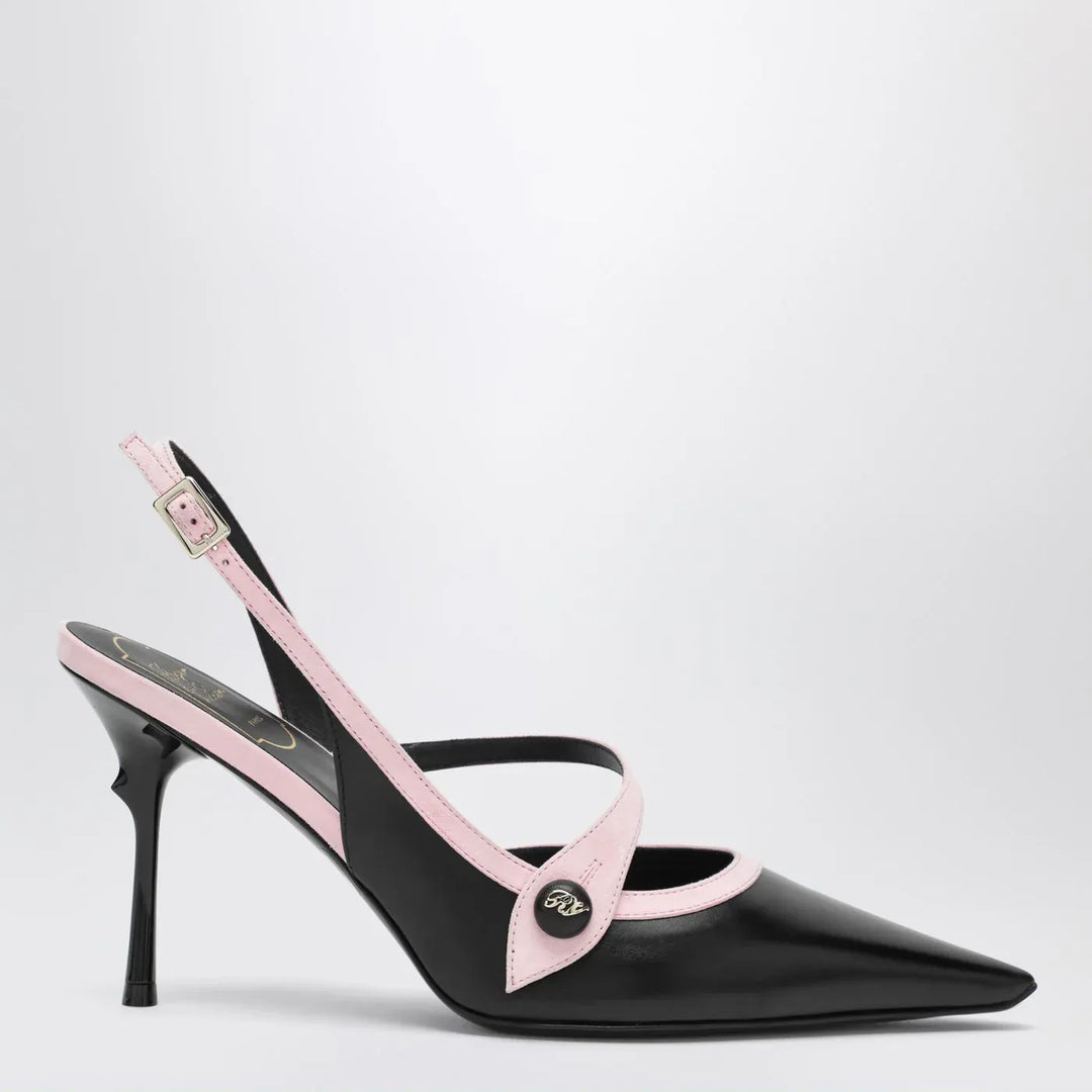 ROGER VIVIER - Black/pink Vivier slingback pumps Brand Apparel &amp; Accessories > Shoes 37 IT
