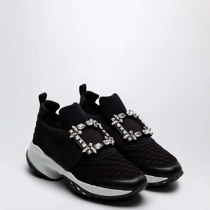 ROGER VIVIER - Black Viv Run strass buckle sneakers Brand Apparel &amp; Accessories > Shoes