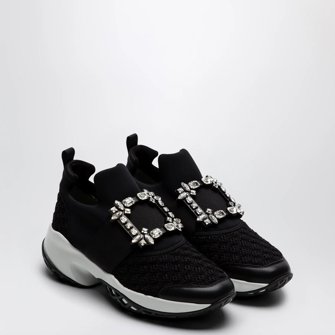 ROGER VIVIER - Black Viv Run strass buckle sneakers Brand Apparel &amp; Accessories > Shoes