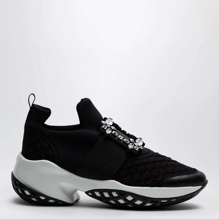 ROGER VIVIER - Black Viv Run strass buckle sneakers Brand Apparel &amp; Accessories > Shoes 36,5 IT