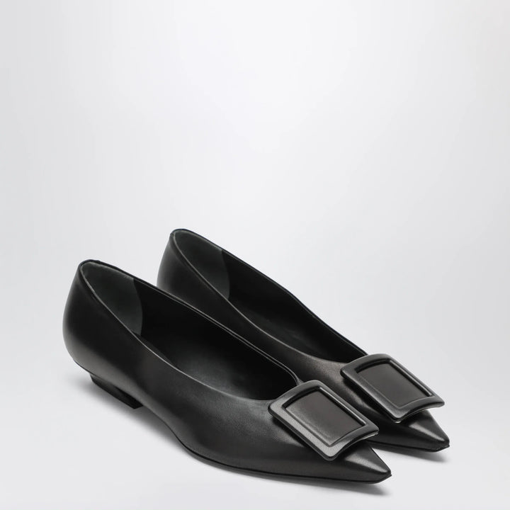 ROGER VIVIER - Gommettine ballerina in black leather Brand Apparel &amp; Accessories > Shoes