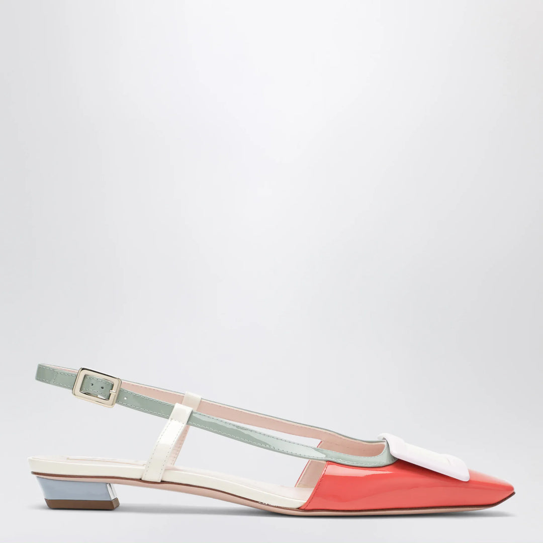 ROGER VIVIER - Multicolour Belle Vivier Slingback Ballerinas in patent leather Brand Apparel &amp; Accessories > Shoes