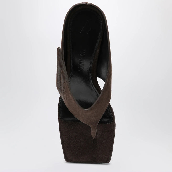 The Attico - Cheope suede thong sandals in dark brown Brand Apparel &amp; Accessories > Shoes