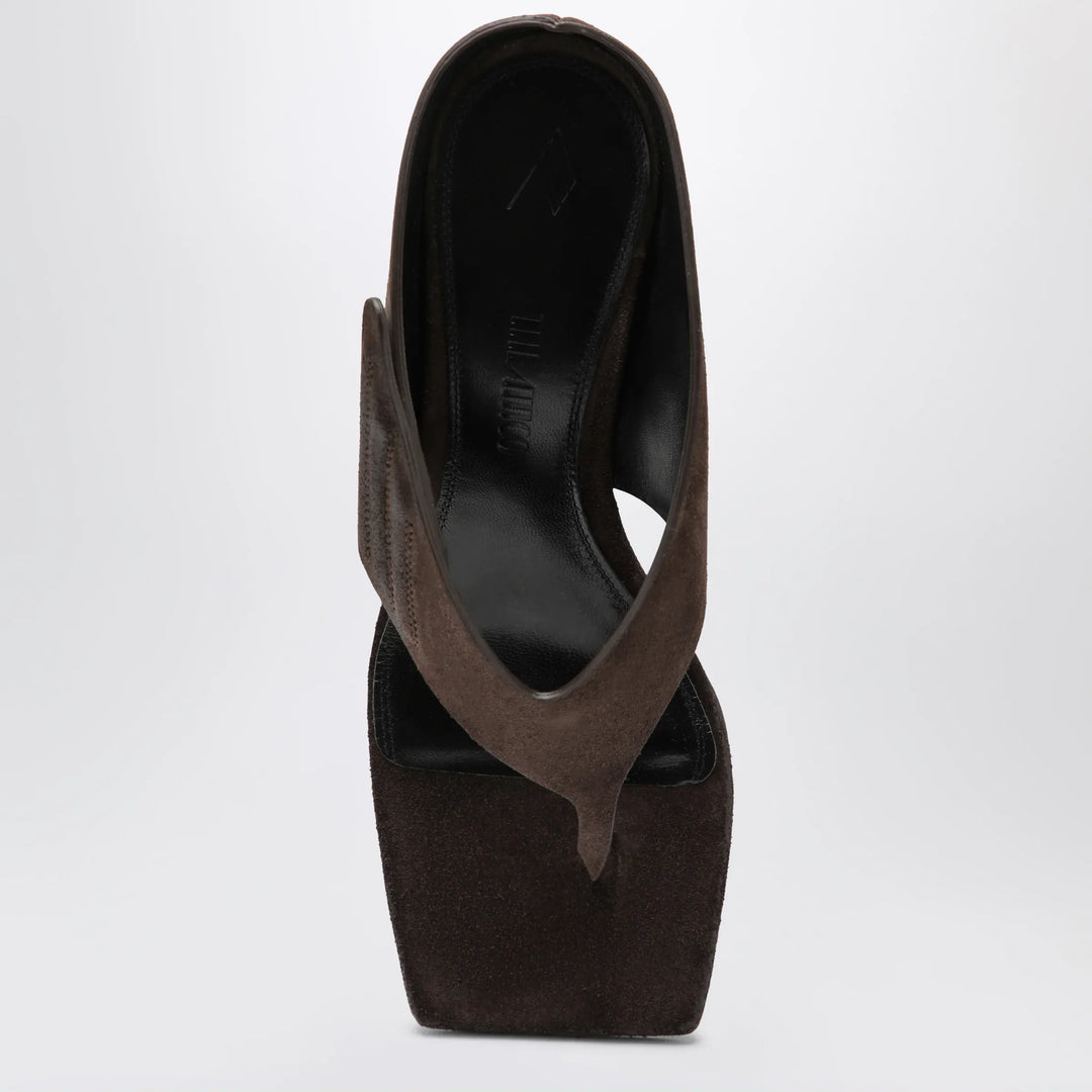 The Attico - Cheope suede thong sandals in dark brown Brand Apparel &amp; Accessories > Shoes